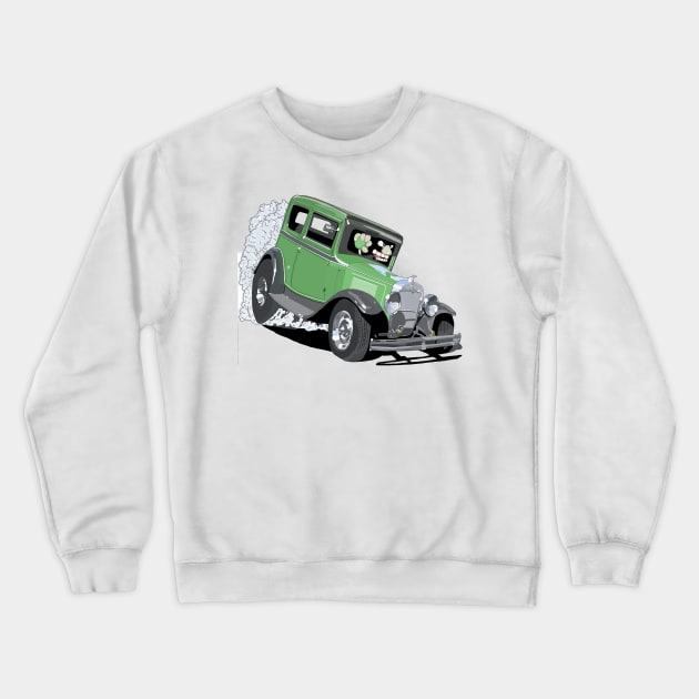 Mean Green Car Crewneck Sweatshirt by curtskartoons